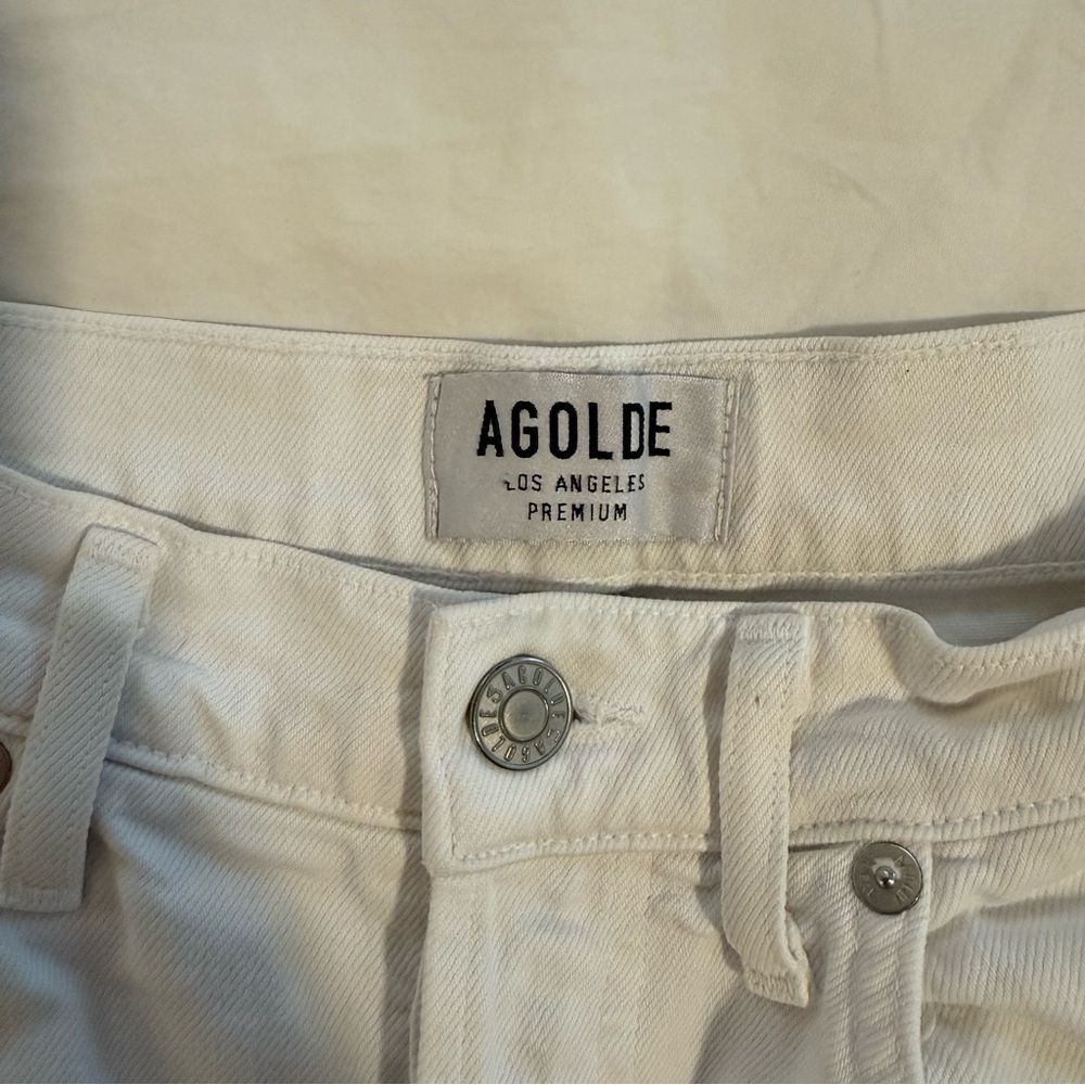 AGOLDE white jeans denim Riley straight leg 26 - Picture 3 of 11